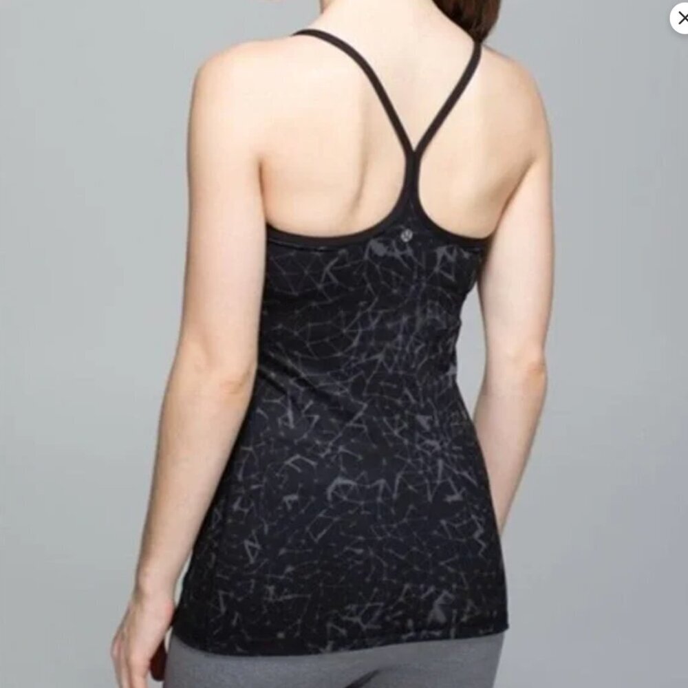 Lululemon Strappy Power Y Racerback Tank Fits 8 Geometric Print Y2K Yoga Gym